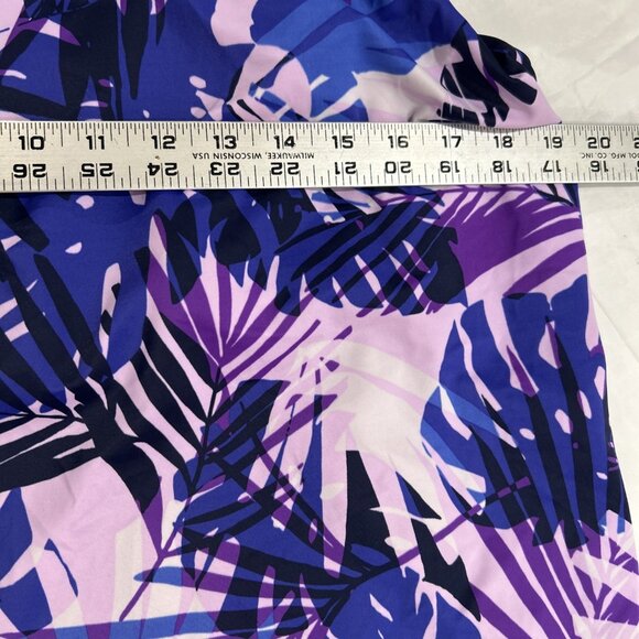 LL Bean 18W Tankini Swimsuit Top Purple Black Slimming Cruise Beach UPF 50+ - Picture 5 of 8